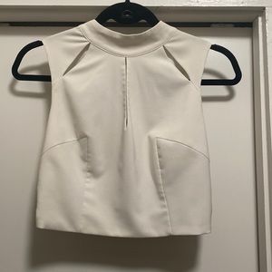 Bebe white crop top